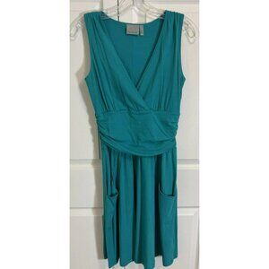 Athleta Echo Dress XS Sleeveless Midi Dress Emerald Green Wrap
